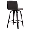 Armen Living Vienna 26" Counter Height Barstool in Black Brushed