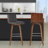 Armen Living Vienna 30" Bar Height Stool in Walnut Wood Finish