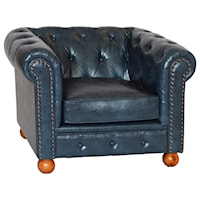 Traditional Upholstered Chair with Nailhead Trim and Tufted Back