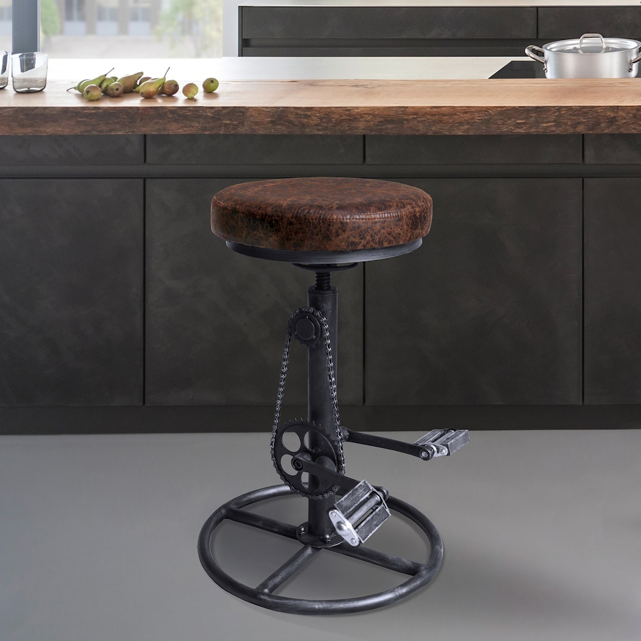 Armen Living Xane Adjustable Backless Barstool