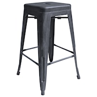 Industrial 26" Counter Height Backless Barstool in Industrial Grey
