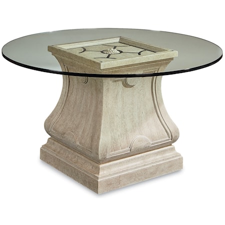 Leoni Round Dining Table with 54" Glass Top 