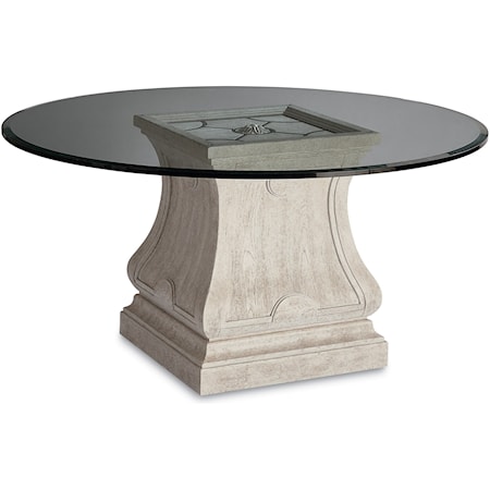 Leoni Round Dining Table with 60" Glass Top