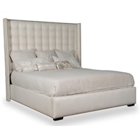 King Shelter Bed with Upholstered Headboard