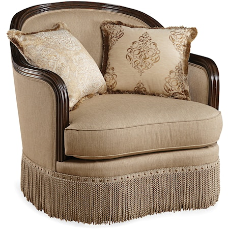 Traditional Upholstered Chair with Down-Blend Seat Cushion