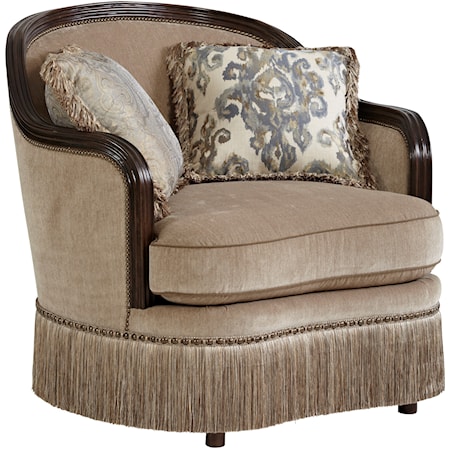 Traditional Upholstered Chair with Down-Blend Seat Cushion