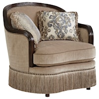 Traditional Upholstered Chair with Down-Blend Seat Cushion