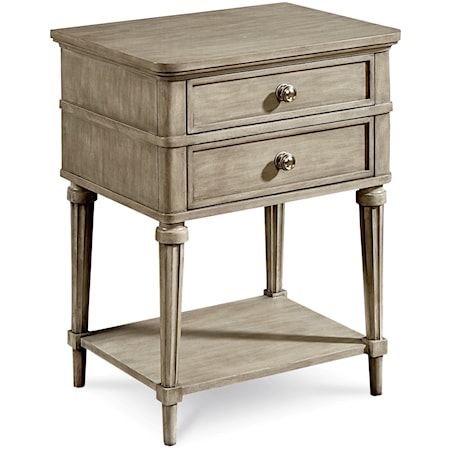 Kirke Leg Nightstand with USB Charging Station