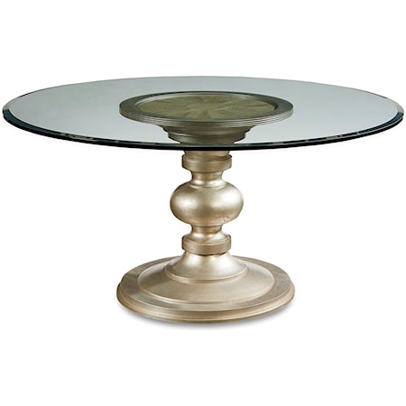 Wallen Round Dining Table w/ 60" Glass Top