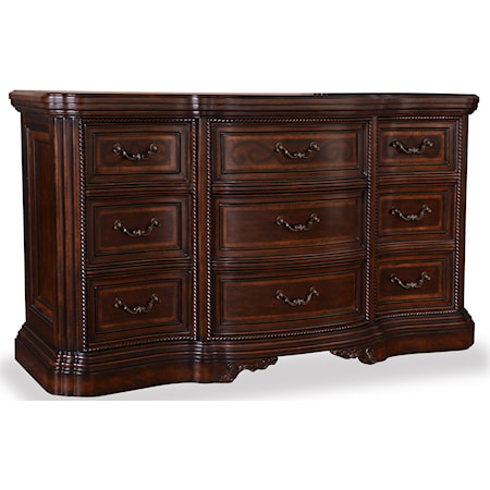 Nine Drawer Traditional Dresser