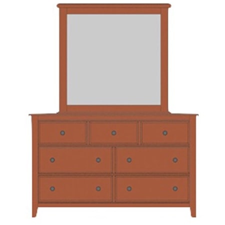 Loft Triple Dresser & Tall Landscape Mirror