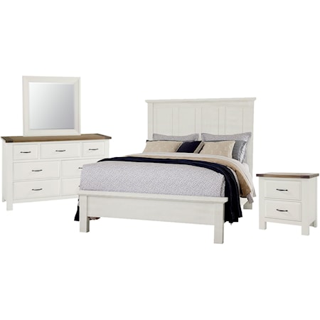 King Bed, Dresser, Mirror, Nightstand