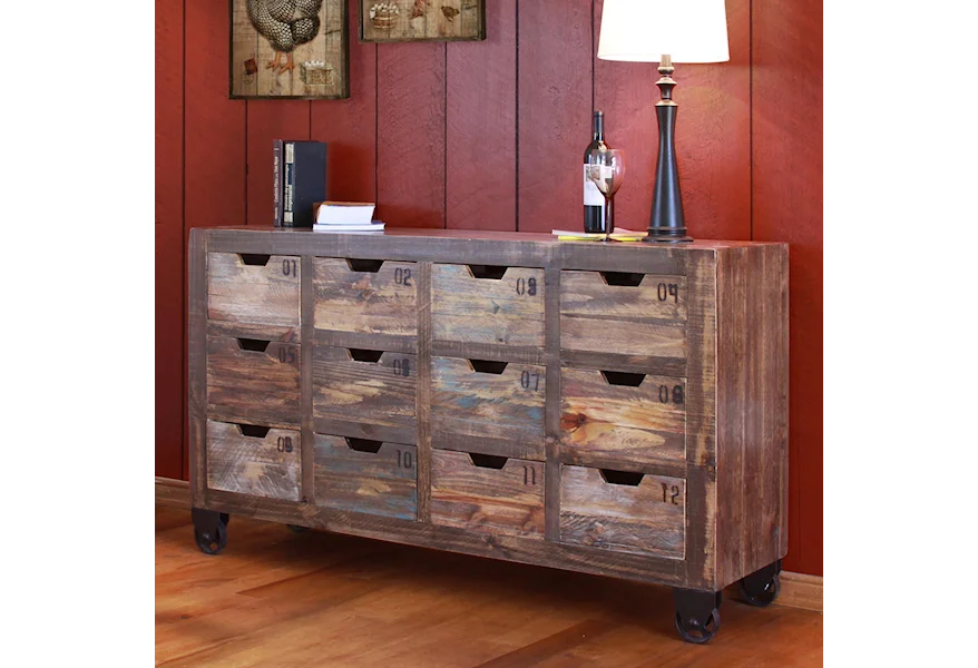 Consoles Multi-Drawer Console with 12 Drawers by International Furniture Direct at Gill Brothers Furniture & Mattress