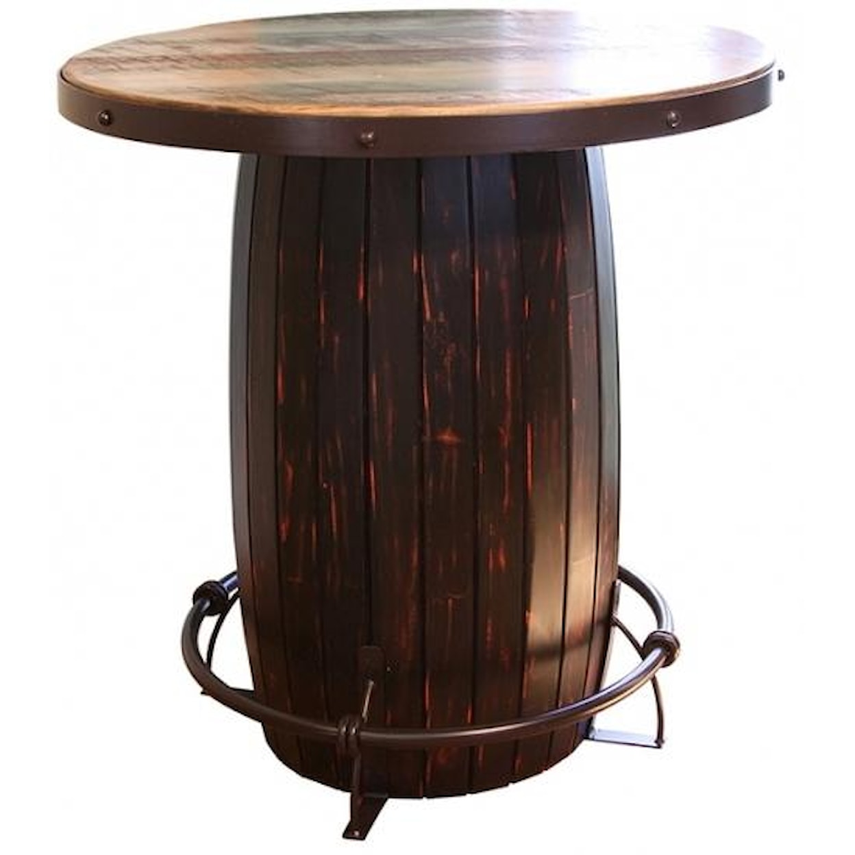 International Furniture Direct 967 Bistro Barrel Bar Table