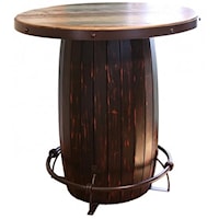 Bistro Barrel Bar Table w/ Iron Footrest