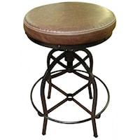 Swivel Bar Stool w/ Bonded Leather Seat