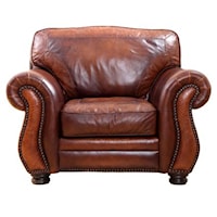 Extra Wide Leather Chair with Nailhead Trim