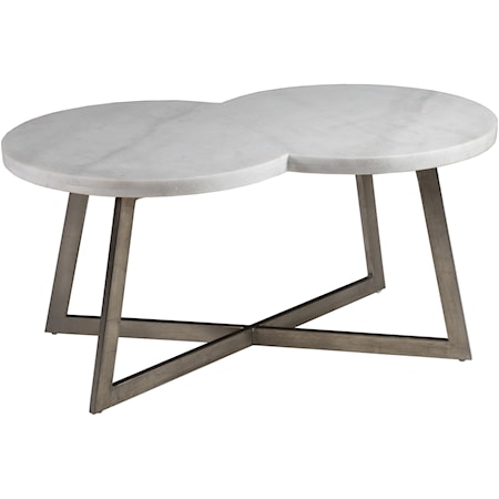 Contemporary White Marble Cocktail Table