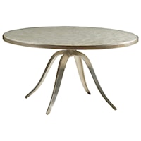 Transitional Round Cocktail Table with Capiz Shell Top