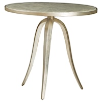 Transitional Round End Table with Capiz Shell Top
