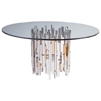 Cityscape Round Dining Table With 60 Inch Glass Top