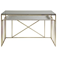Transitional Writing Desk with Glass Top