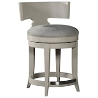 Contemporary Swivel Counter Stool with Upholstered Seat