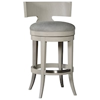 Contemporary Swivel Barstool with Upholstered Seat