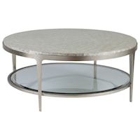 Contemporary Round Capiz Shell Cocktail Table