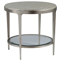Contemporary Round Capiz Shell End Table