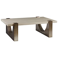Contemporary Rectangular Cocktail Table with Stone Top