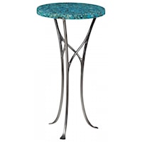 Turquoise Chair Side Accent Table