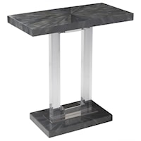 Contemporary Rectangular Spot Table with Faux Horn Top and Acrylic Base