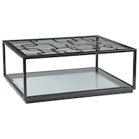 Contemporary Moxie Rectangular Cocktail Table with Metal Frame
