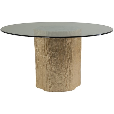 Trunk Segment Round Dining Table With Glass 