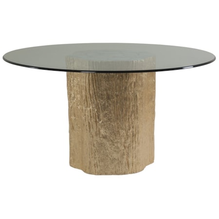 Trunk Segment Round Dining Table With Glass