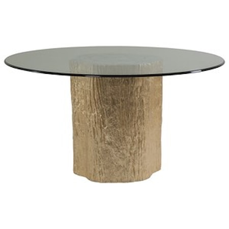 Trunk Segment Round Dining Table With Glass 