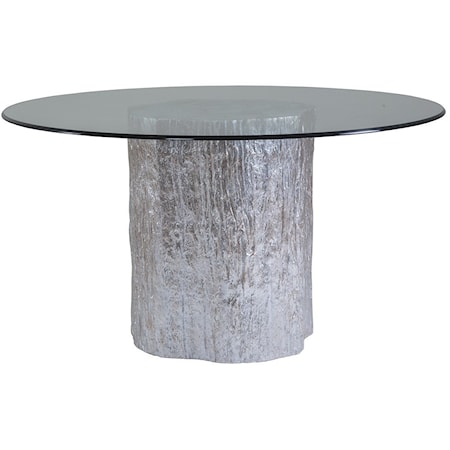 Trunk Segment Round Dining Table With Glass 