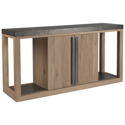 Modern Rustic Wood and Metal Buffet with Sliding Doors