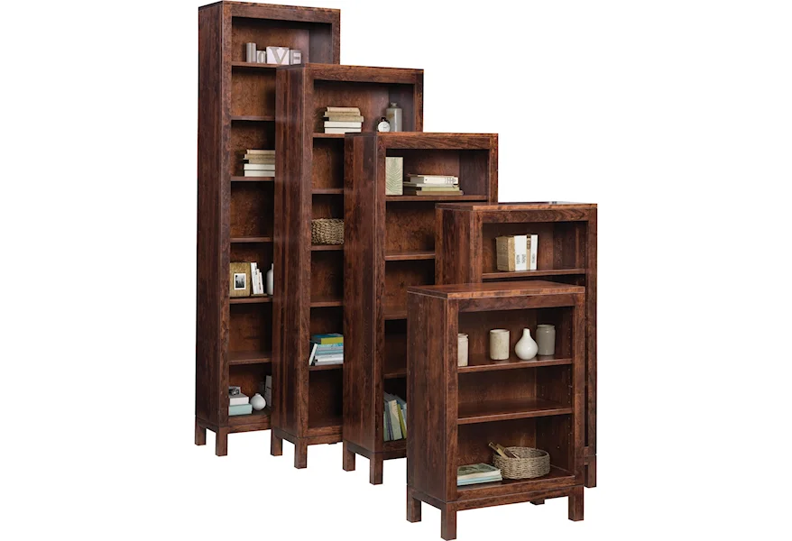 Vienna Customizable Open Bookcase by Ashery Oak at Saugerties Furniture Mart