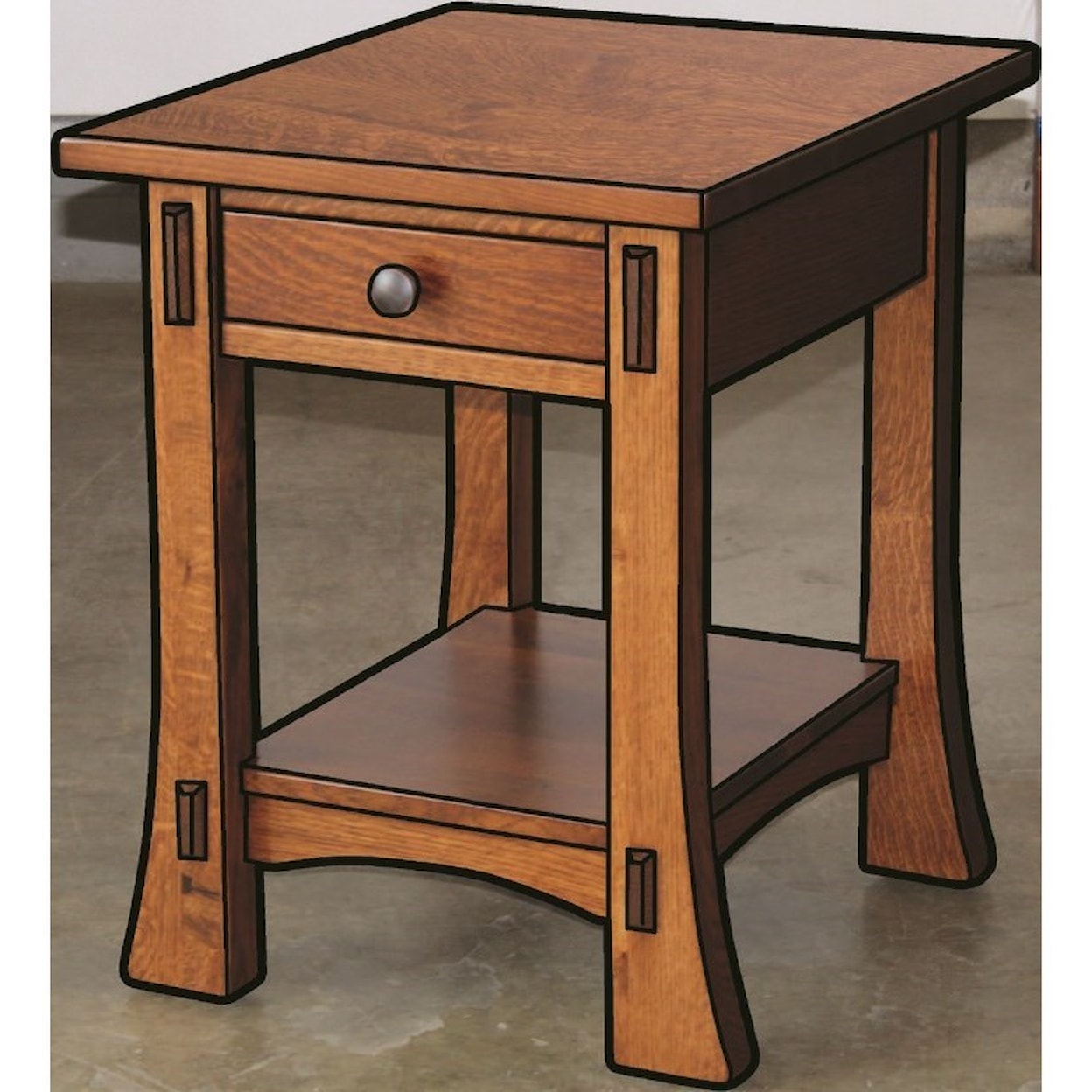 Ashery Woodworking Dutch Style Customizable Solid Wood End Table