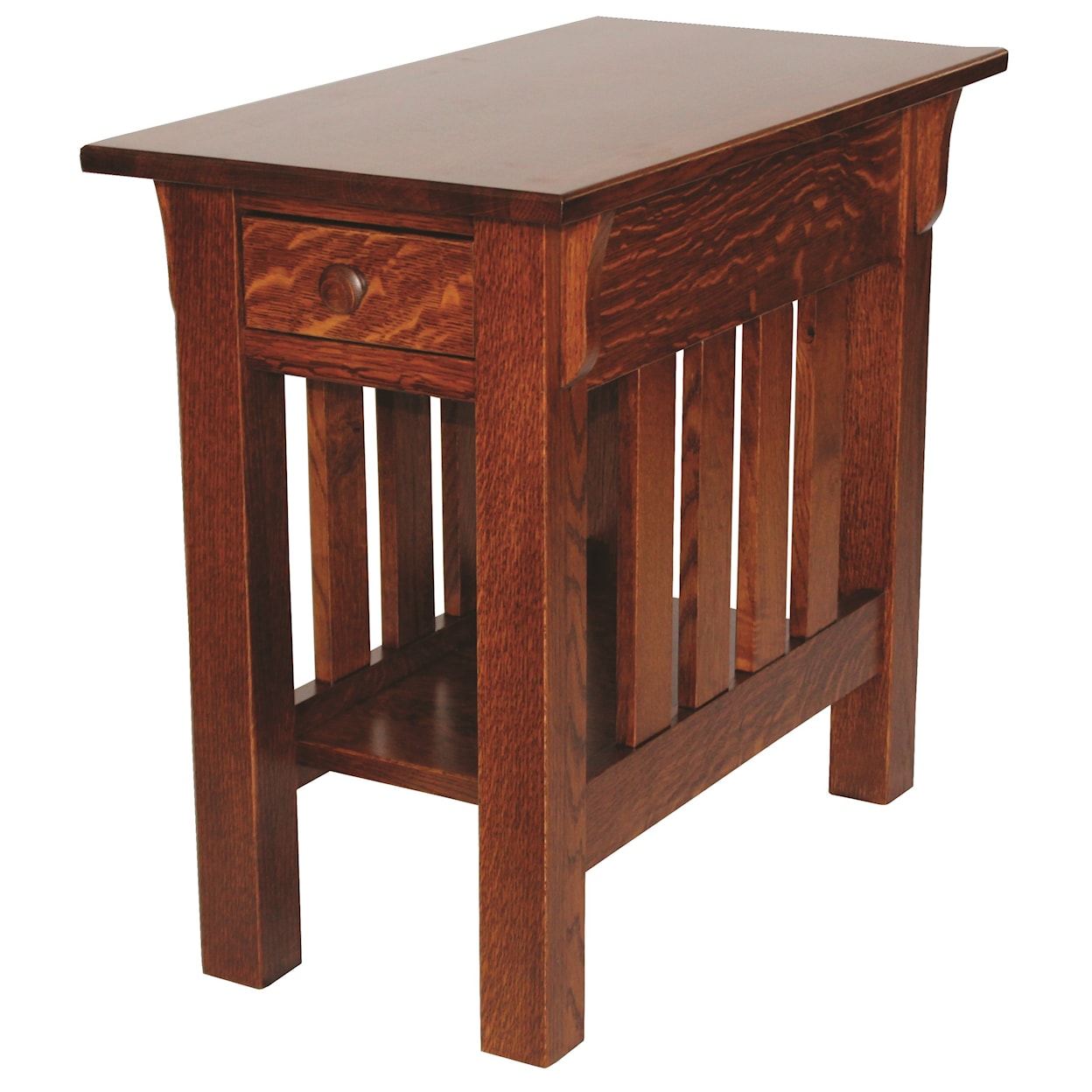 Ashery Woodworking Wide Slat Mission End Table
