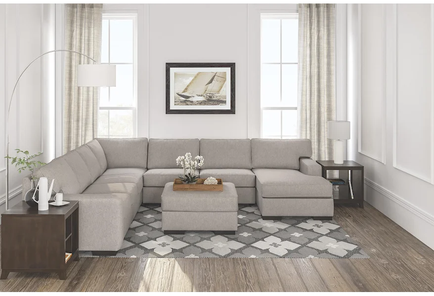 Ashlor Nuvella 5-Piece Sectional w/ Chaise by Ashley Furniture at Furniture and ApplianceMart