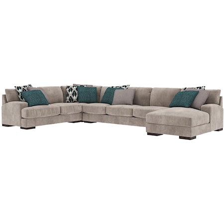 4 PC Sectional and Ottoman Set
