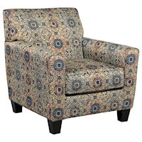 Accent Chair with Medallion Pattern Fabric
