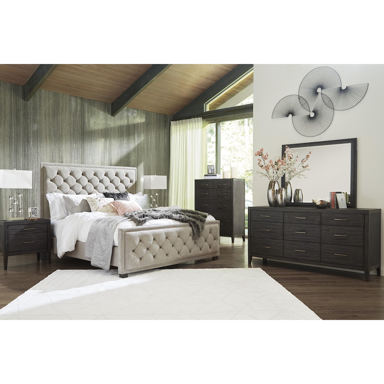 Ashley Furniture Bellvern 7 Piece Queen Upholstered Bedroom Set