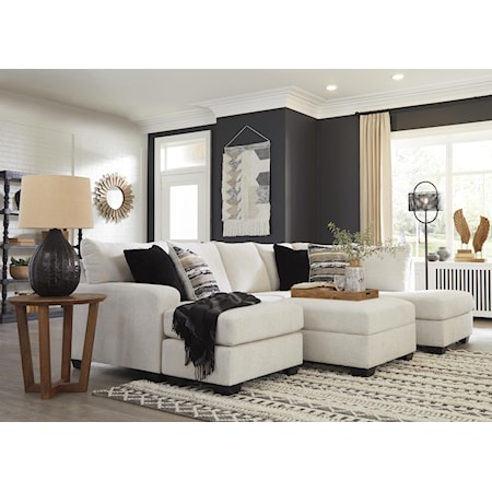 2 PC Sectional and Storage Ottoman Set
