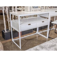 White Credenza with 2 Drawers and 1 Shelf