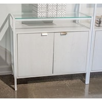 White Small Bookcase with Glass Top