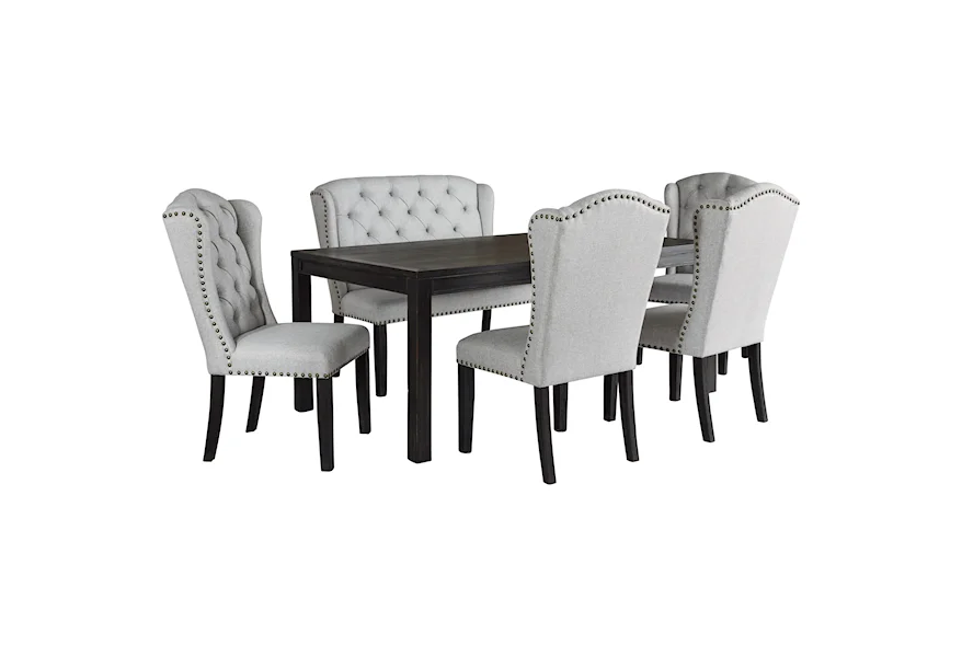 Jeanette 6-Piece Dining Set with Upholstered Bench at Sam's Appliance & Furniture